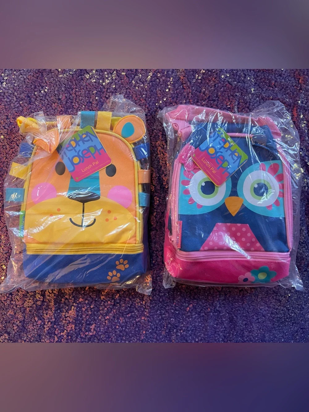 Kids Pink Animal & Castle Snack Bags - 13 lunchboxes individual or bulk
